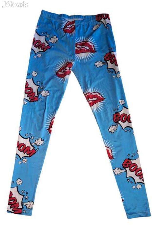 Új méret nélküli Pop Art/képregényes mintájú leggings