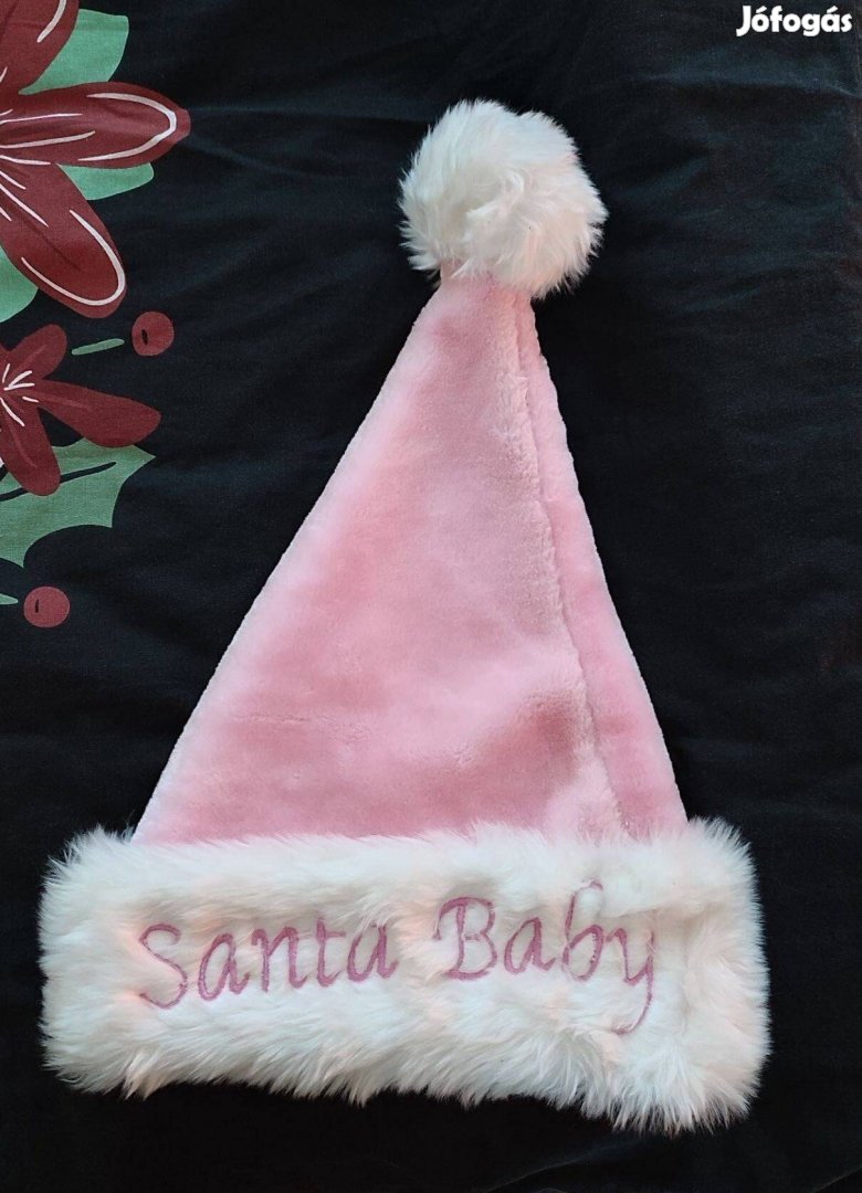 Új mikulás sapka "Santa Baby" felirattal