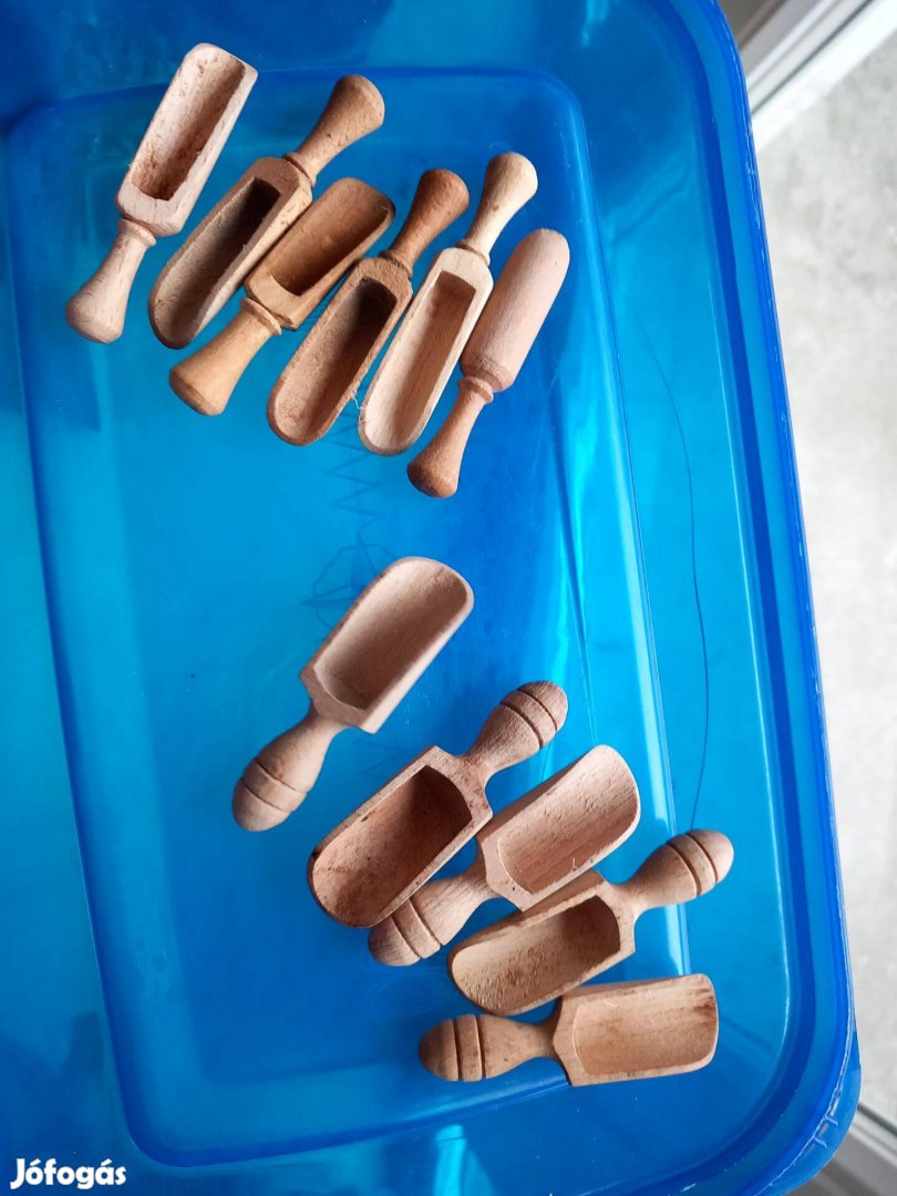 Új mini fa fűszerkanál készlet 6db-os