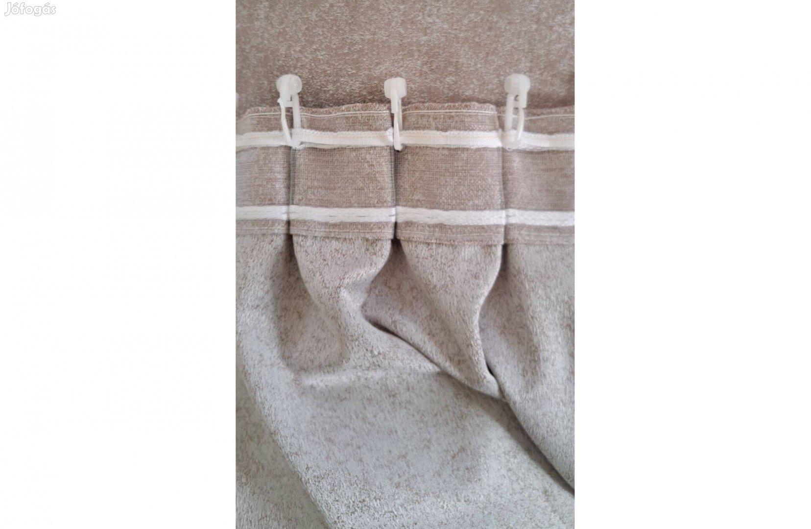 Új mogyoró-drapp dekor függöny 176x66 cm, 2db