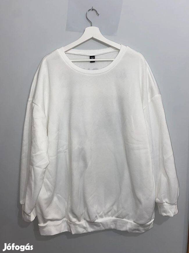 Új moletti fehér felső pulóver - 4XL
