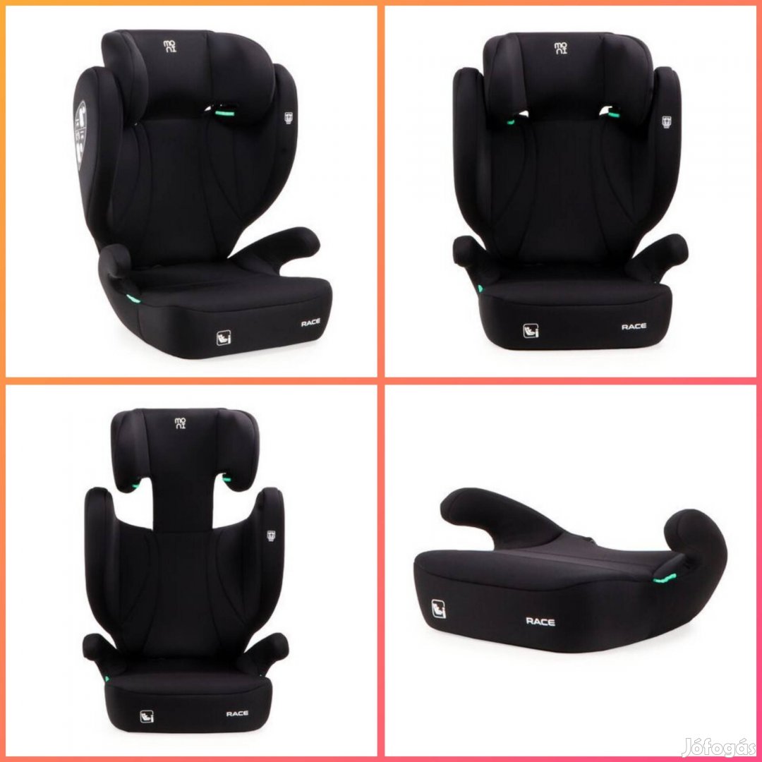 Új moni race gyerekülés 100-150cm ig,fekete