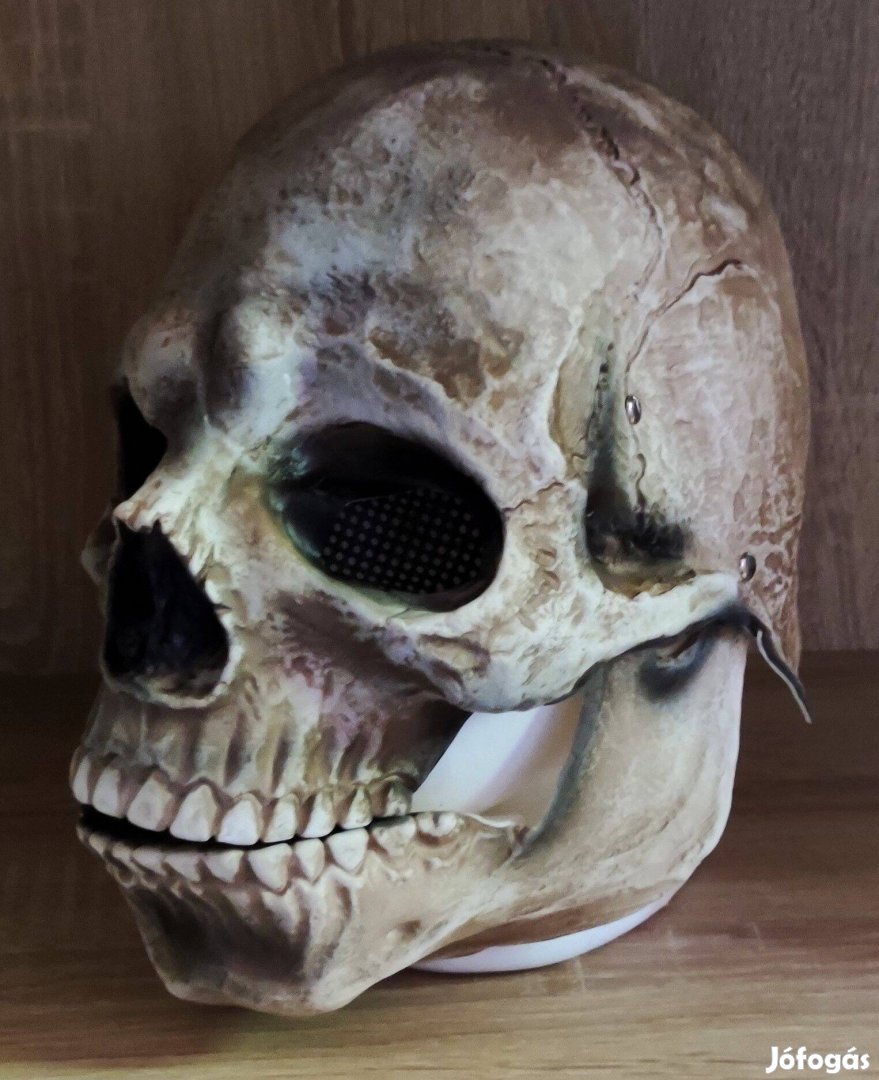 Új mozgatható állú bézs csontváz gumi maszk koponya álarc