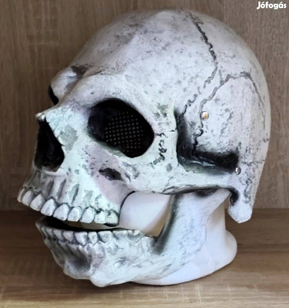 Új mozgatható állú fehér csontváz gumi maszk koponya álarc