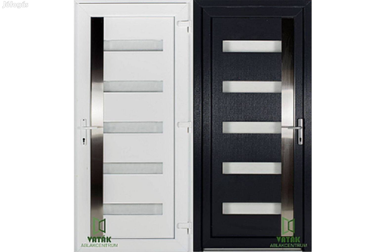 Új műanyag bejárati Texas Fehér/Antracit (98 x 208) ajtó Készletről