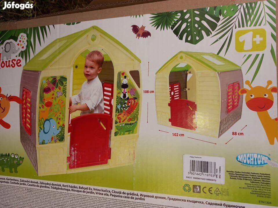 Új műanyag játékház, kerti házikó, kül-vagy beltéri