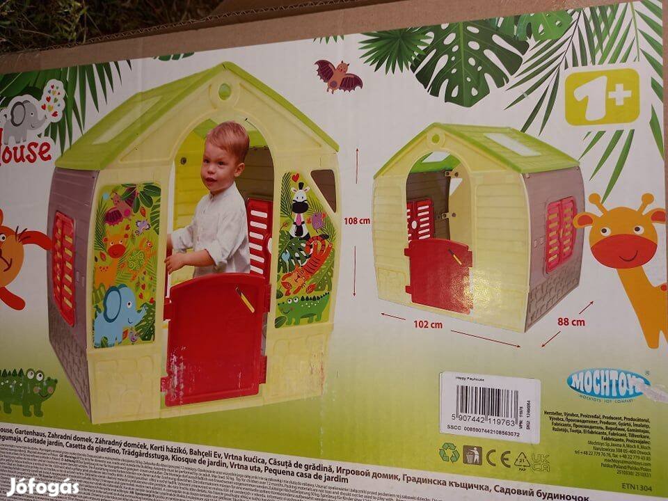 Új műanyag játékház, kerti házikó, kül-vagy beltéri