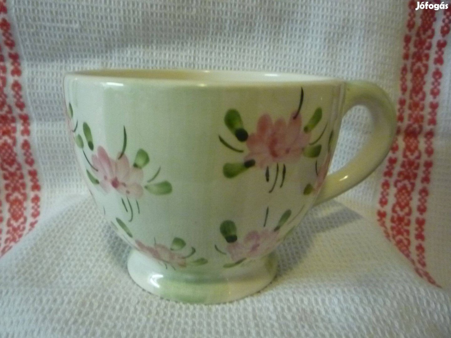 Új nagyméretű virágos kerámia teás cappucinos bögre 2 db