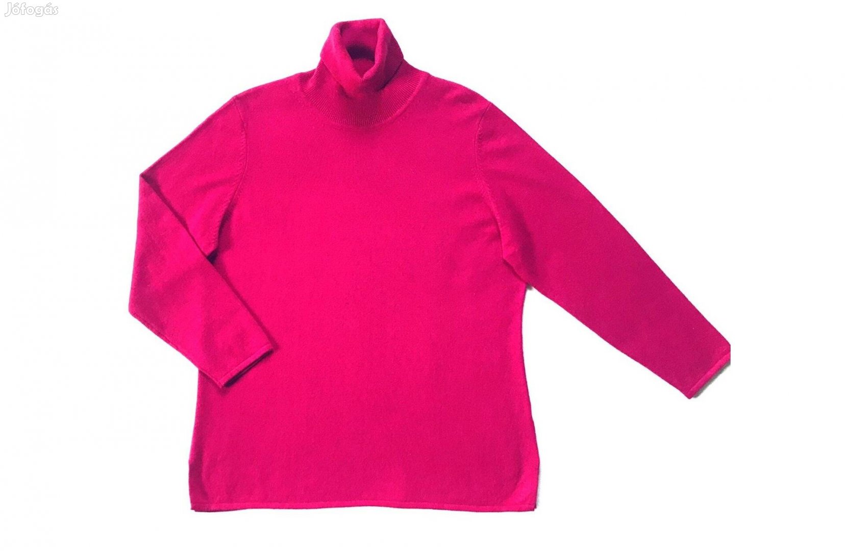 Új női olasz 100% kashmír pink garbó pulóver L / XL