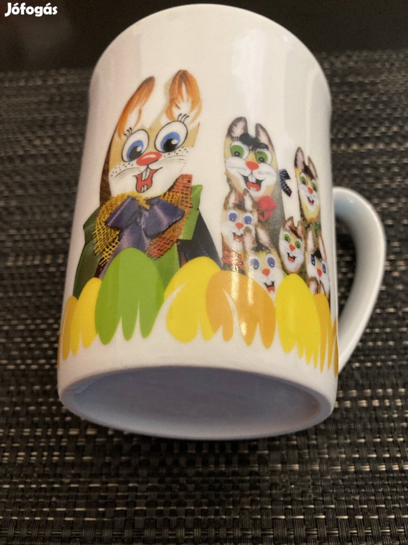 Új nyuszis jelöletlen porcelán bögre!