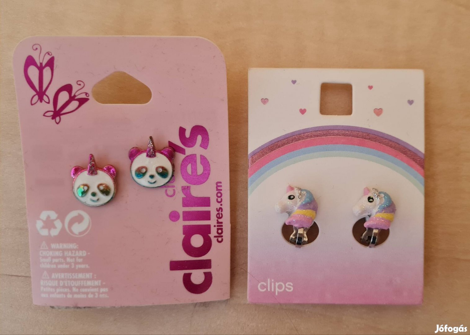 Új panda, ill. unikornis fülbevaló. Darabár.