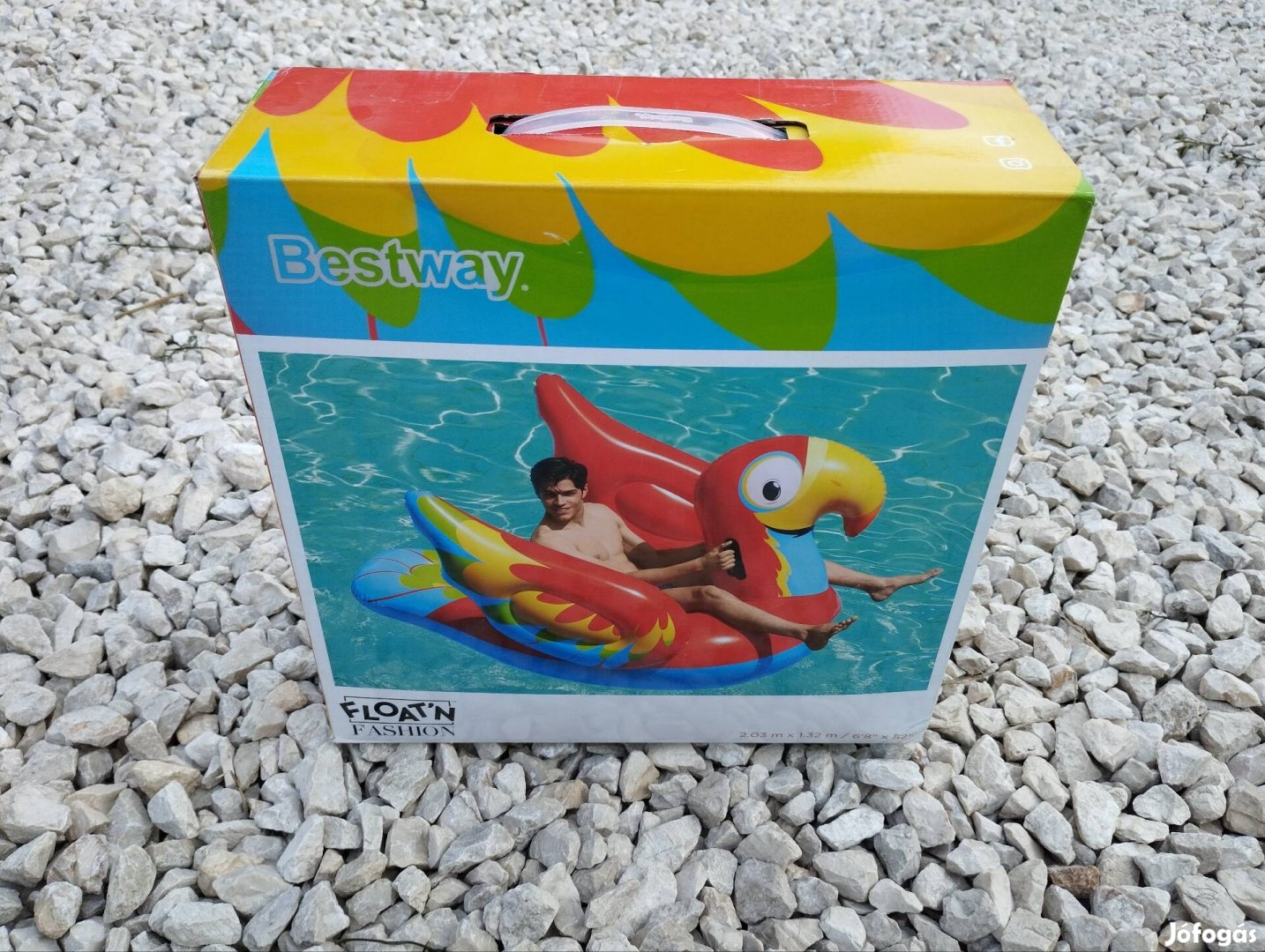 Új papagáj felfújható vízi jármű matrac 203x132cm