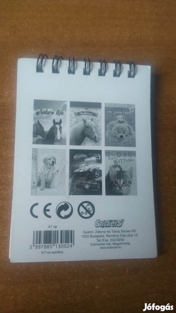 Új pici róka mintás spirál notesz, jegyzet tömb