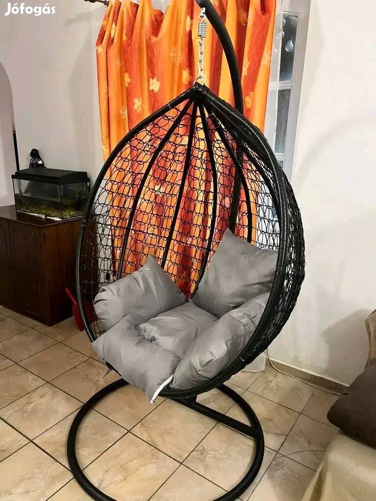 Új polyrattan nagy méretű függőfotelek,Fekete, es Antracit szürke! 