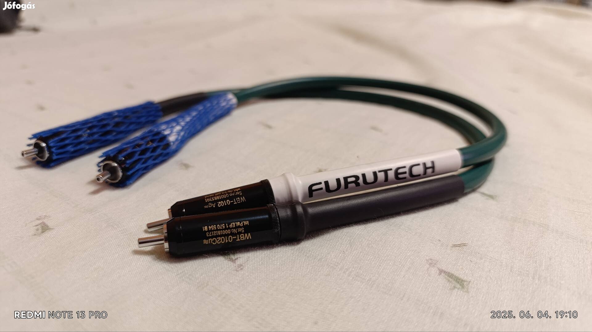 Új prémium Furutech RCA kábel pár eladó 