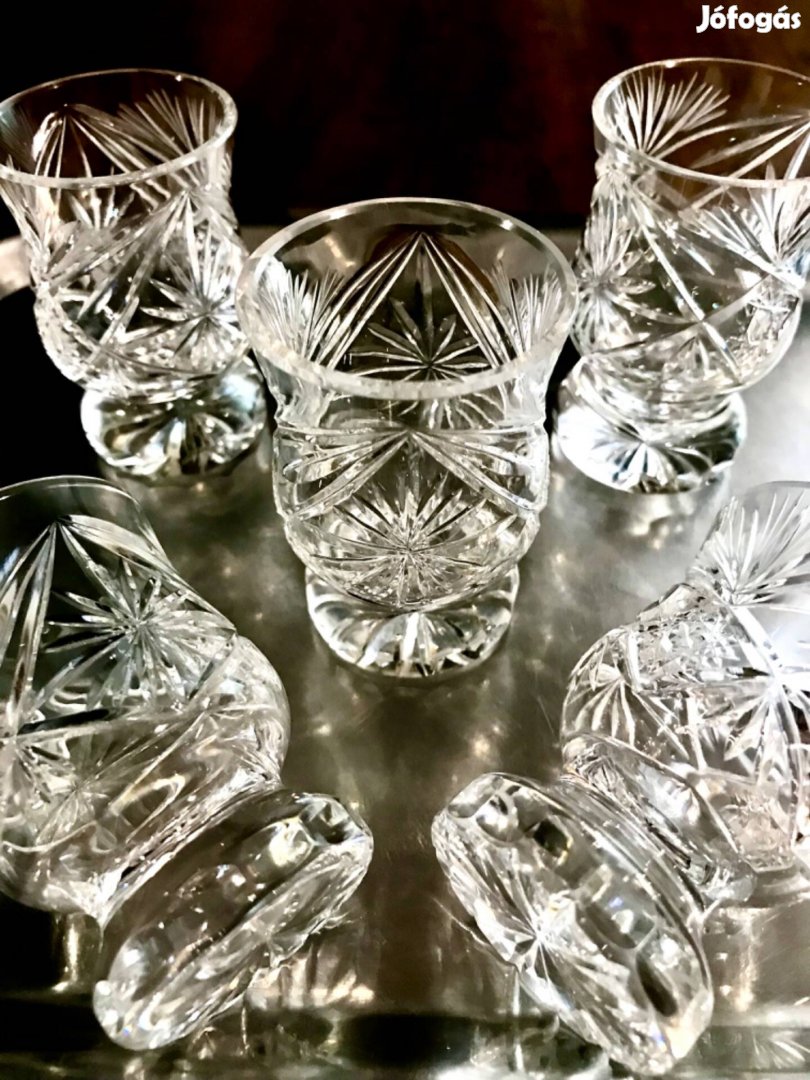 Új röviditalos kristály poharak