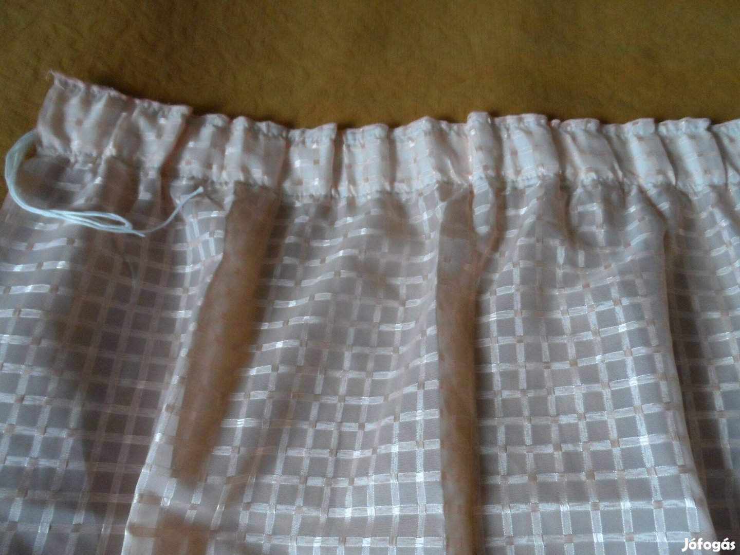 Új rózsaszín kockás függöny 108x115cm