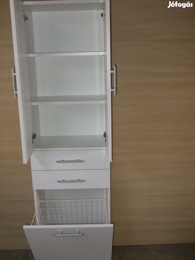 Új szennyestartós fürdőszoba szekrény 50 cm széles bútor