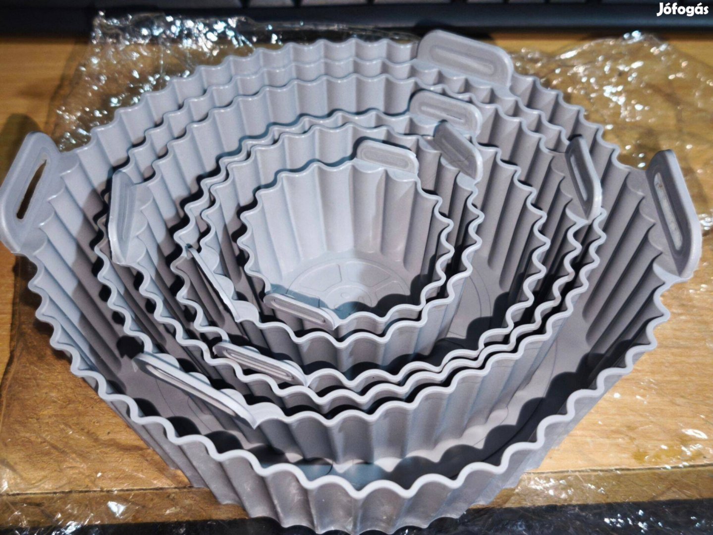 Új szilikon kosár - 6 db szürke Ajándék mikrós krumpli főző