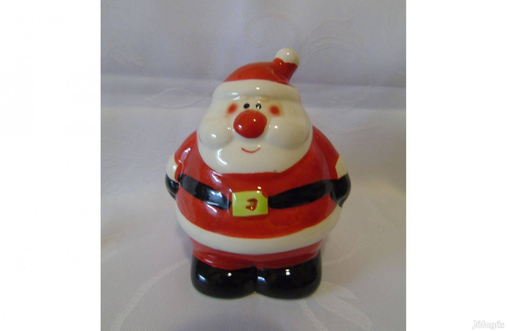 Új színes mázas kerámia télapó persely dugóval karácsonyra