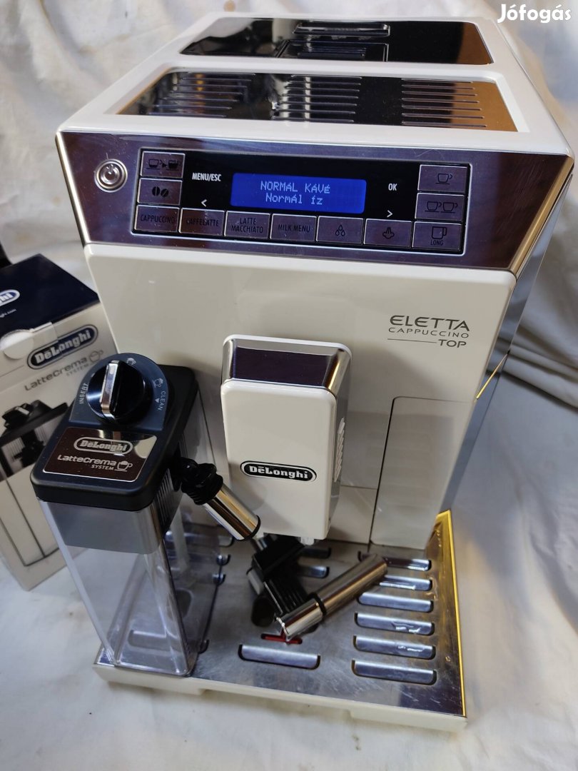 Új tejtartályos Delonghi Cappuccino Eletta full automata kávéfőző