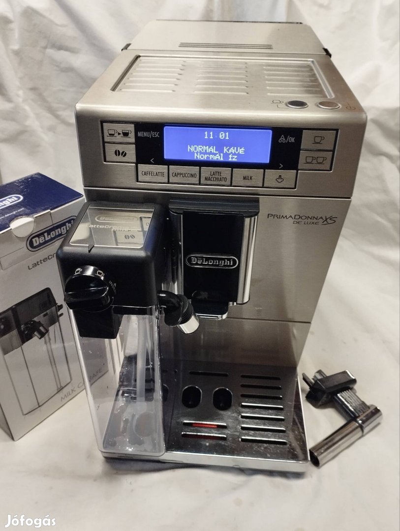 Új tejtartályos Delonghi Primadonna Xs full automata kávéfőző