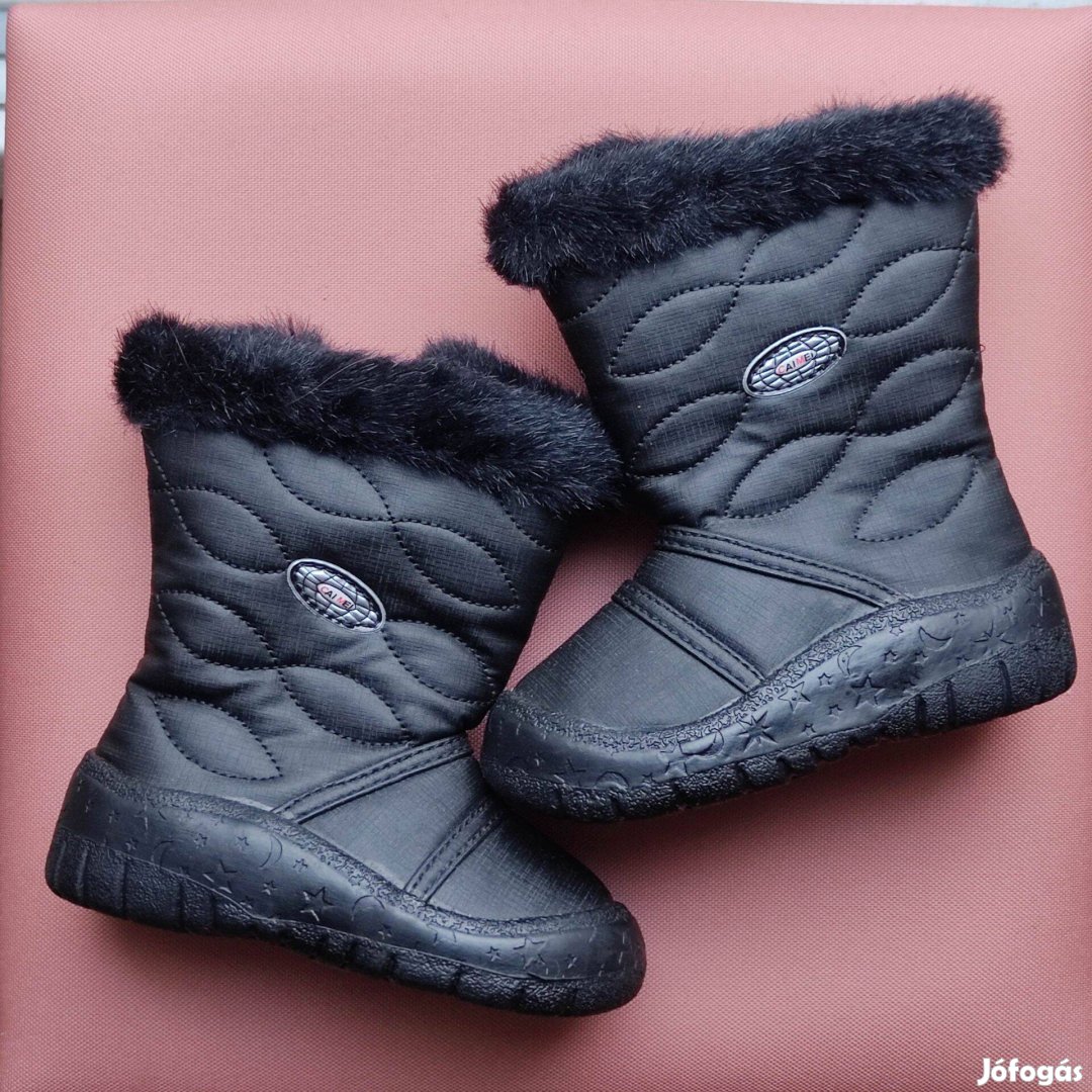 Új téli fekete lány bélelt csizma 20 21 - belső talphossz