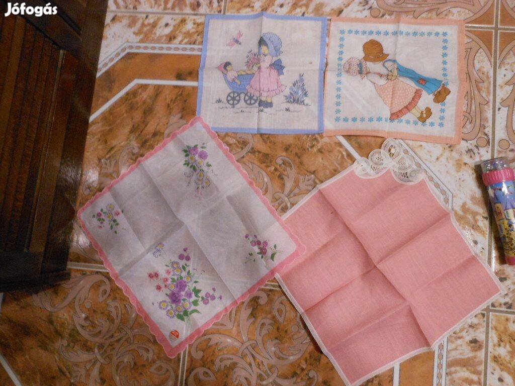 Új textil gyerekfigurás zsebkendő