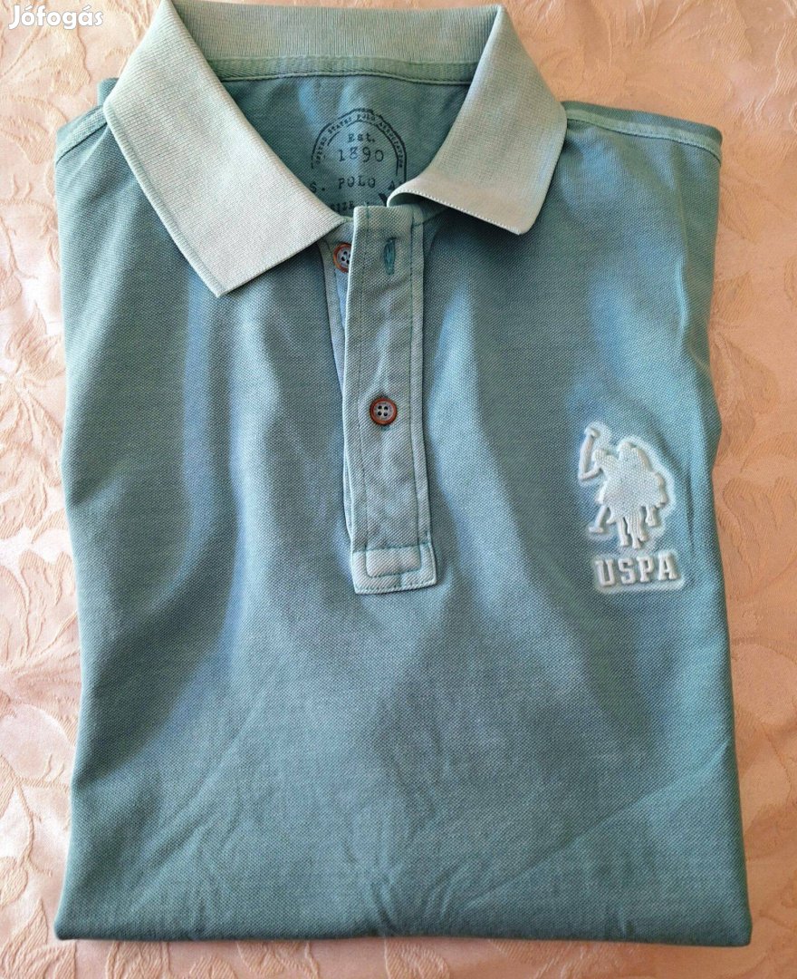 Új türkiz férfi póló L-es