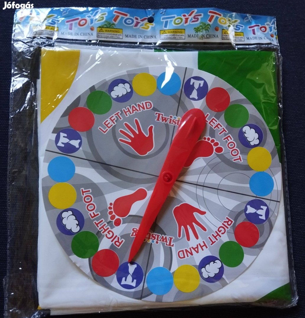 Új twister tárasjáték, zacskós változat, pörgettyűvel