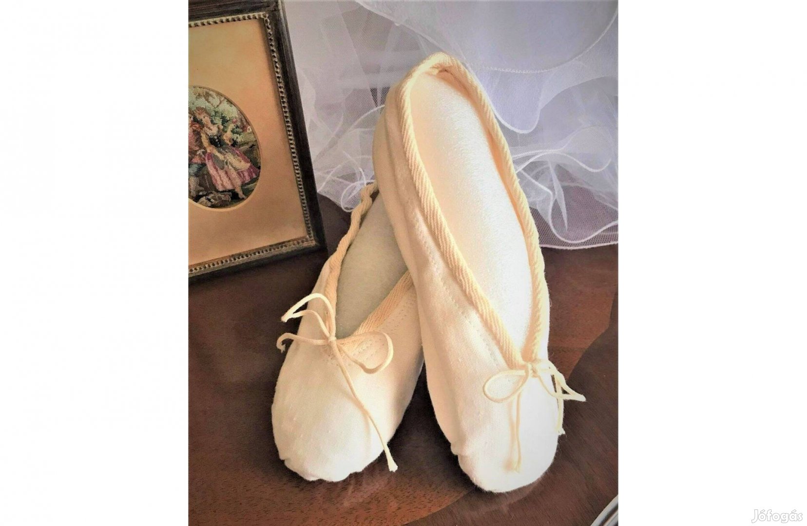 Új vászon fehér balett gyakorlócipő gyakorló tánc cipő