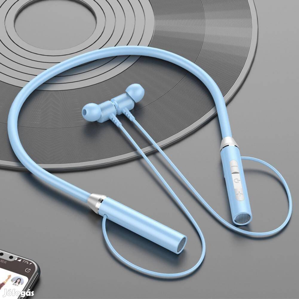Új wireless bluetooth nyakban hordható mágneses fülhallgató - kék
