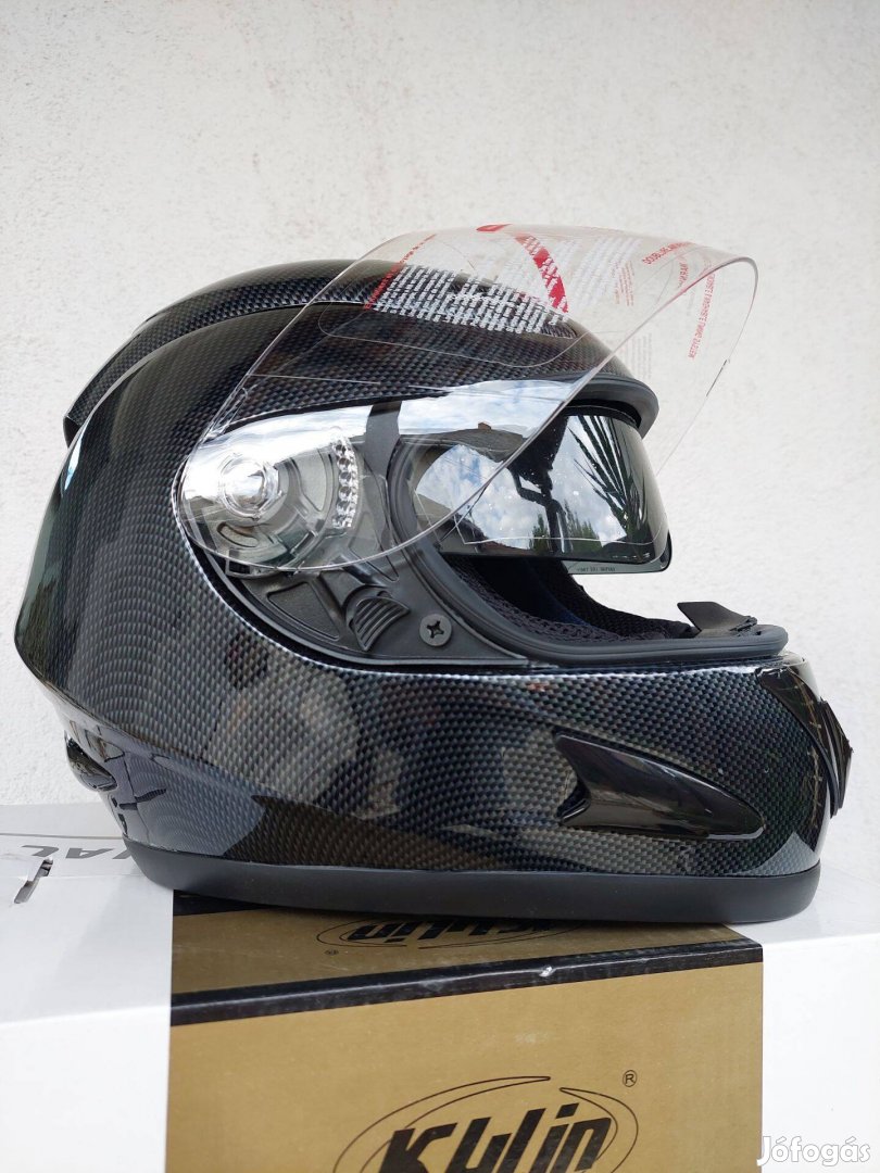 Új zárt motoros bukósisak napszemüveges 53-54 cm XS mértben