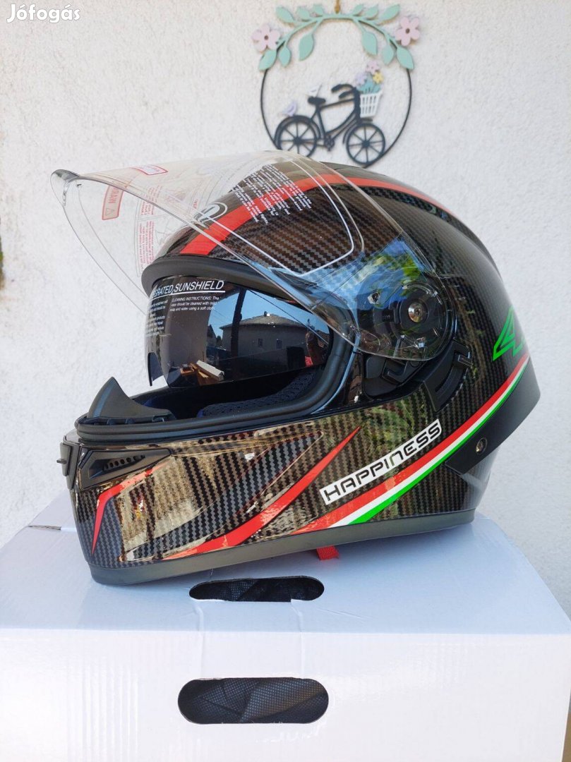 Új zárt napszemüvege motoros bukósisak XL 59-60 cm