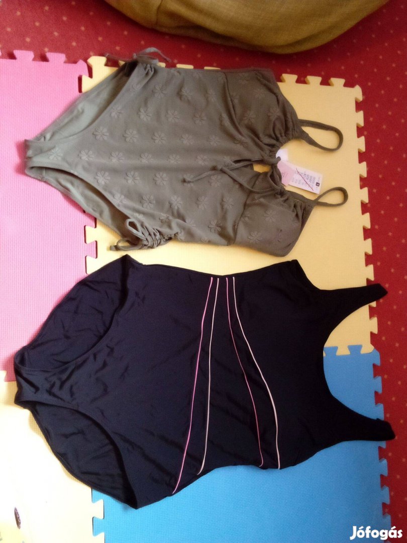 Új zöld anyagában mintás női fürdőruha L 42