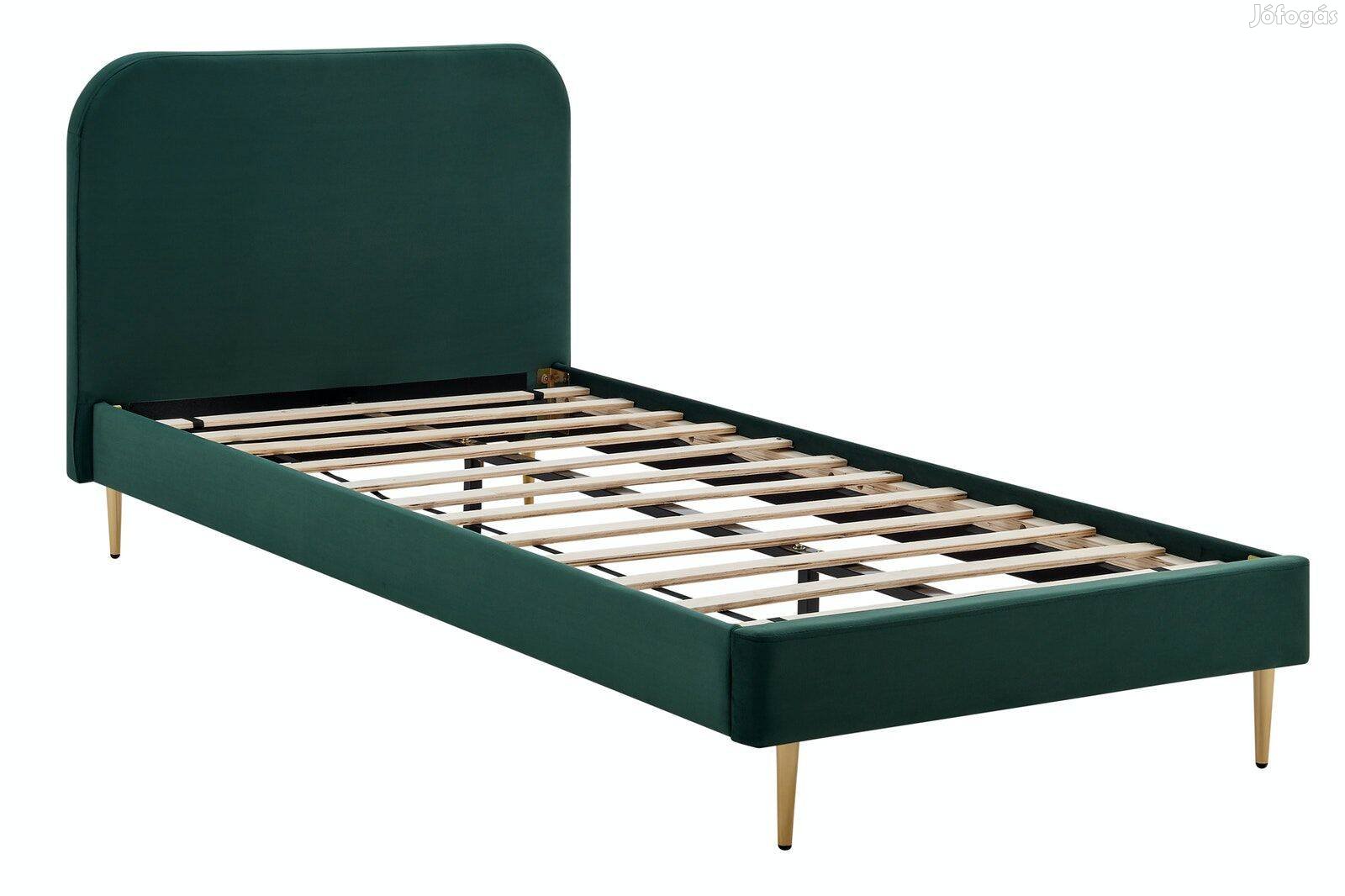 Új zöld bársony ágy 90x200cm