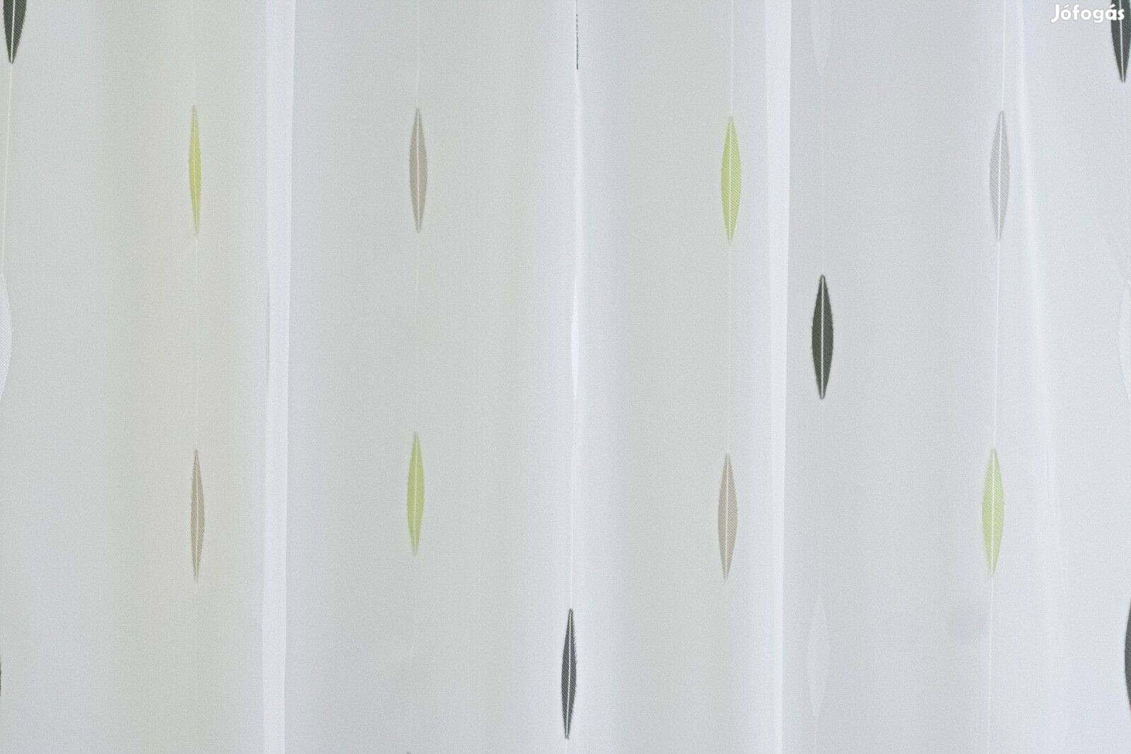 Új zöld-fehér-szürke nyírt mintás függöny (8m x 175 cm)