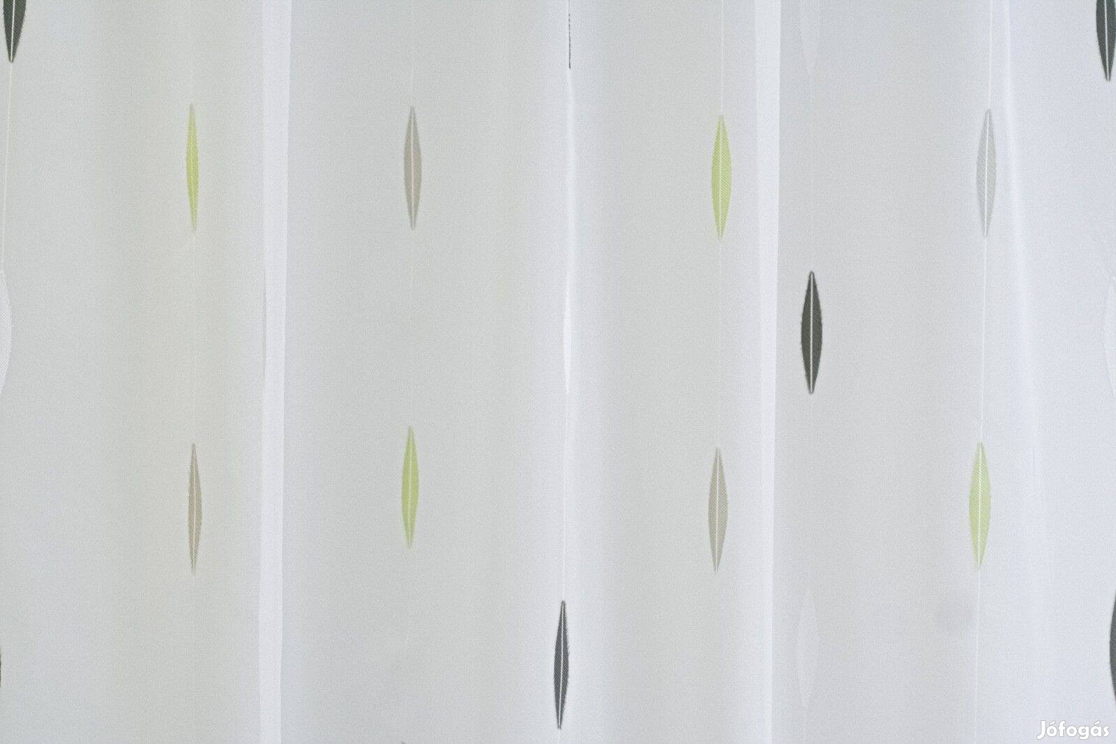 Új zöld-fehér-szürke nyírt mintás függöny (8m x 175 cm)