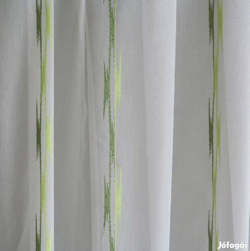 Új zöld nyírt mintás voile függöny (12m x 175 cm)