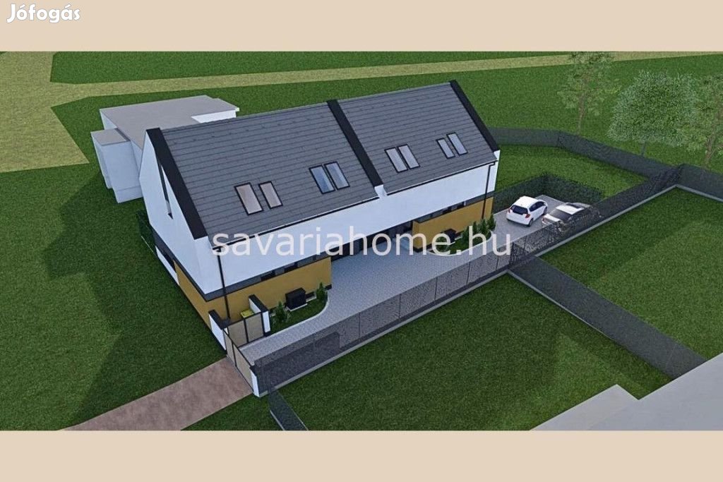 Újépítésű 102nm-es ikerház garázzsal,kertkapcsolattal -