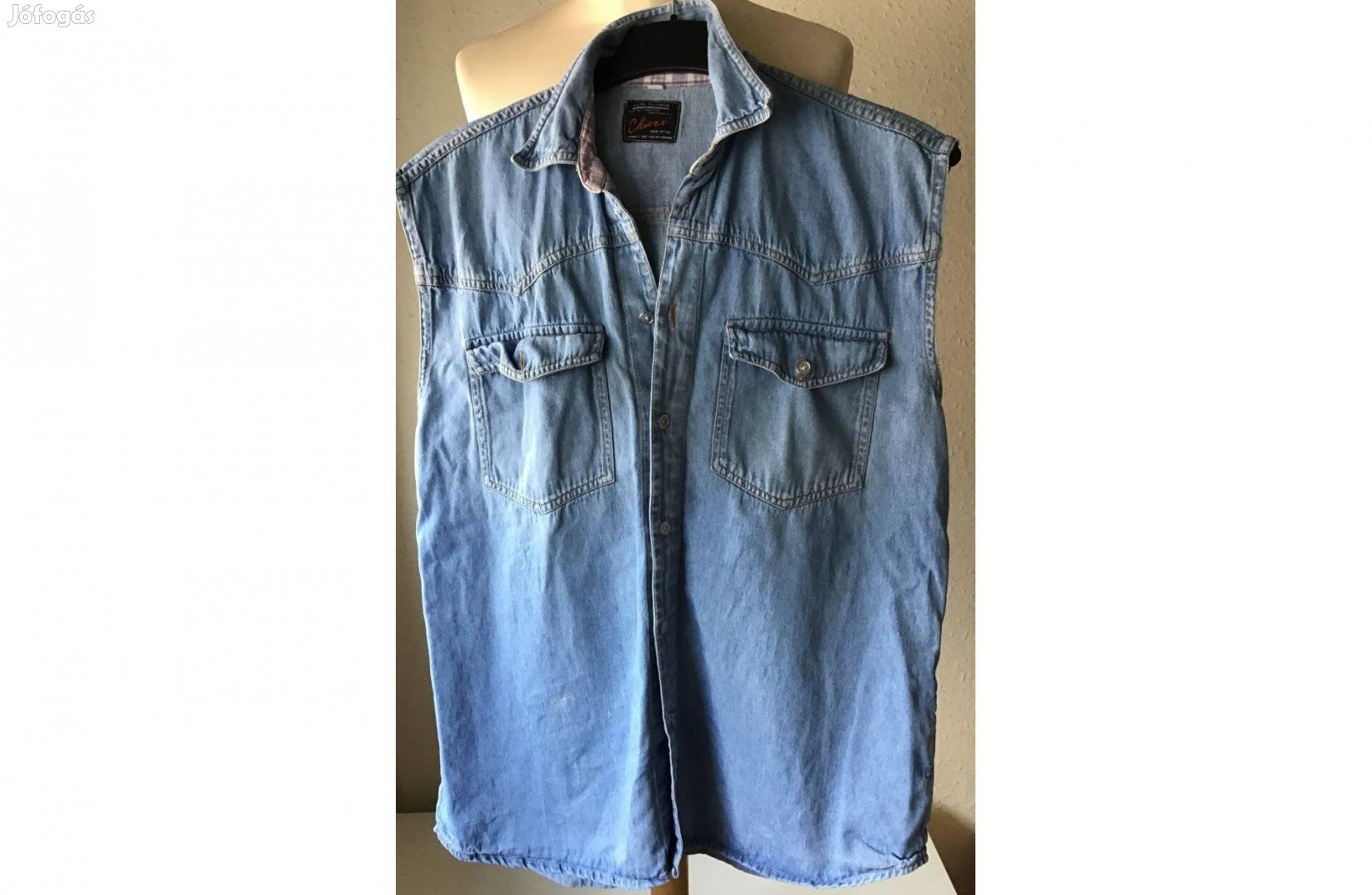 Ujjatlan, olasz, férfi farmer ing. 152-es 110 cm mellbőség