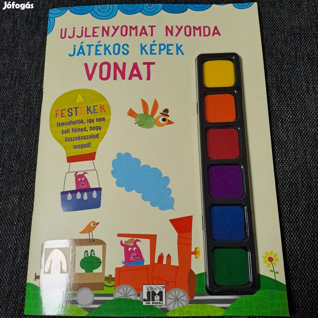 Ujjlenyomatos nyomda,játékos képek,vonat