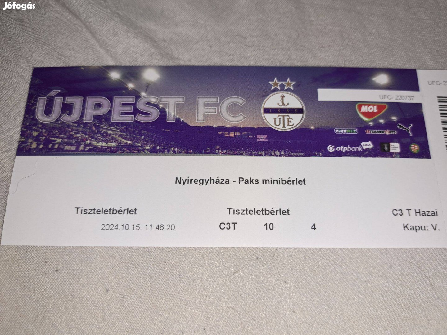 Újpest FC + Nyíregyháza - UTE FC + Paks minibérlet - 4 darab