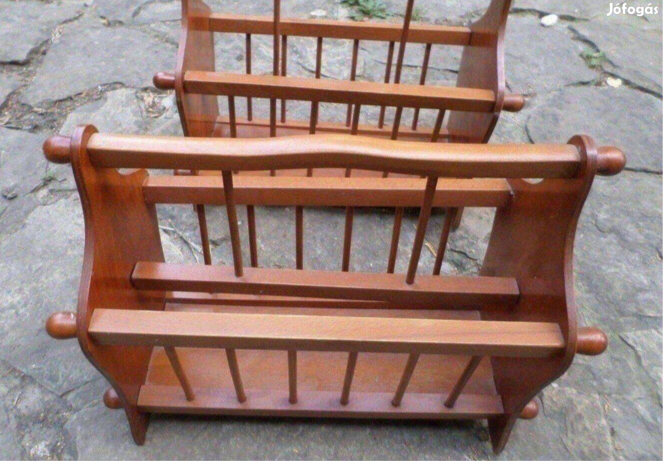 Újságtartó fa polc újszerű