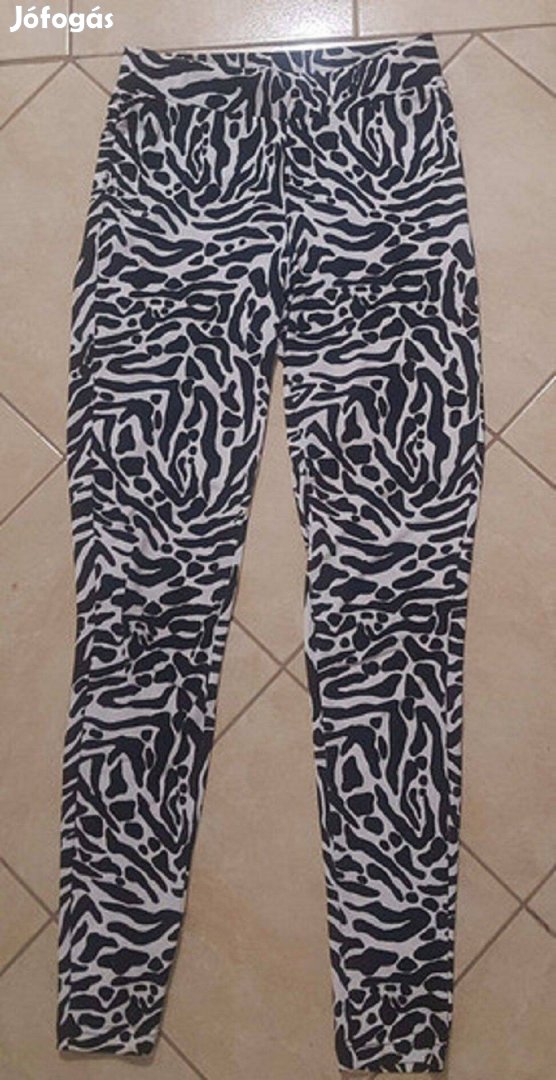 Újsz. szuper csinos zebra mintás cicanadrág sztreccs nadrág