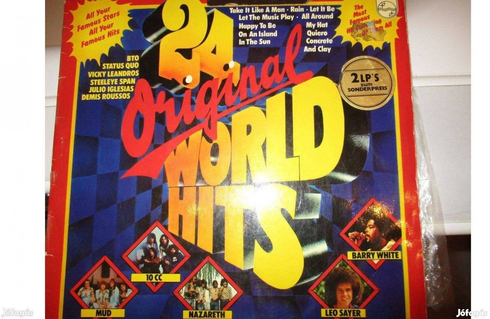 Újszerű 24 Original World Hits dupla bakelit hanglemez eladó