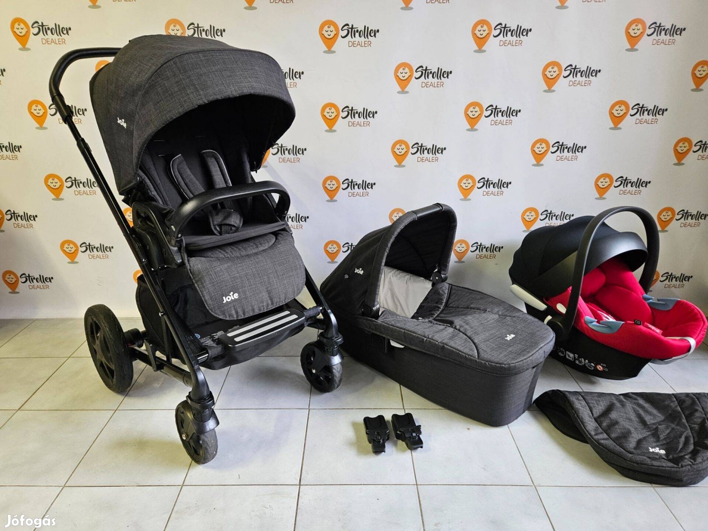 Újszerű 3in1 Joie Chrome Dlx babakocsi újszülött sport, cybex hordival