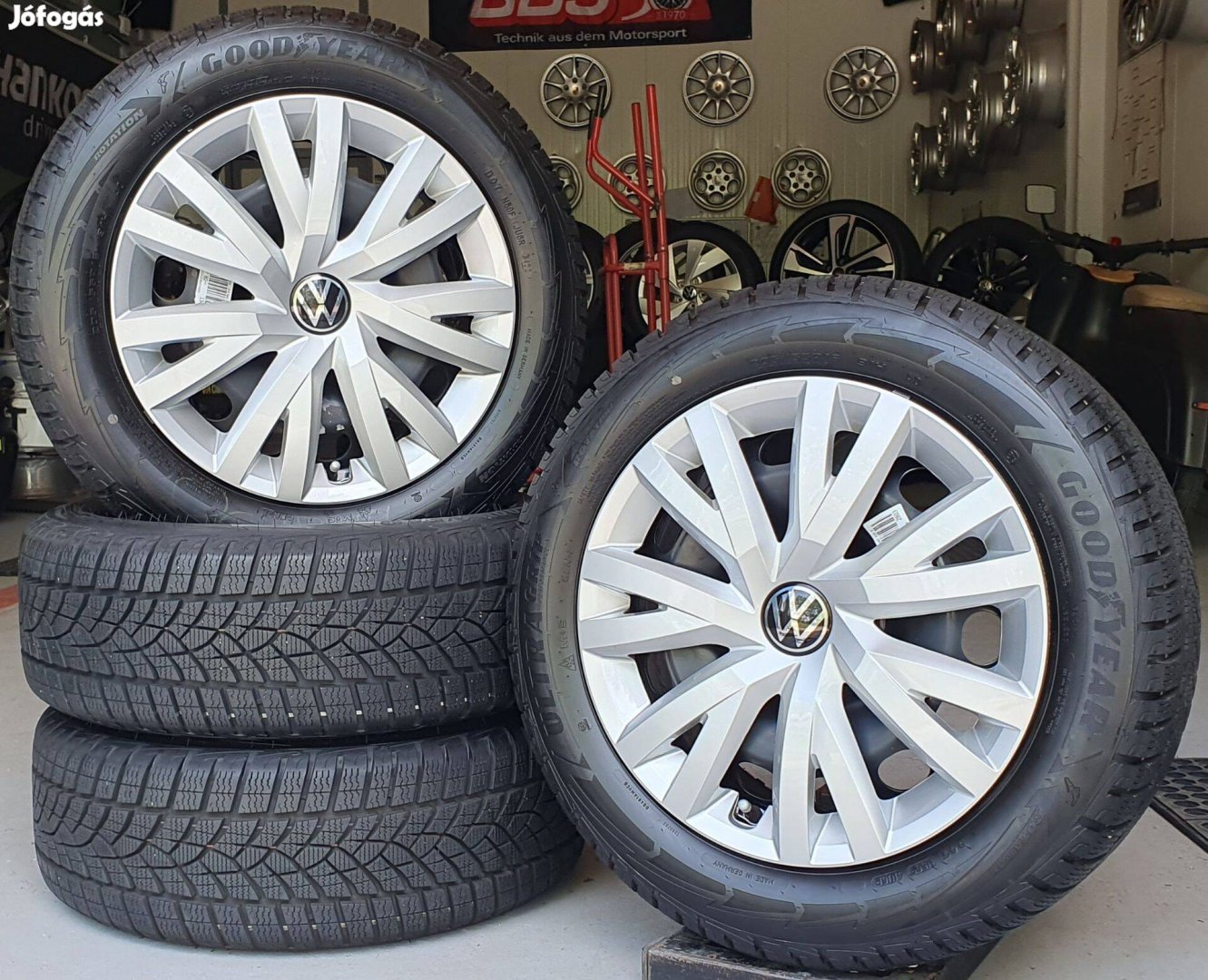 Újszerű 5x112 Volkswagen lemezfelni 205/55 R16 téli gumik /K227