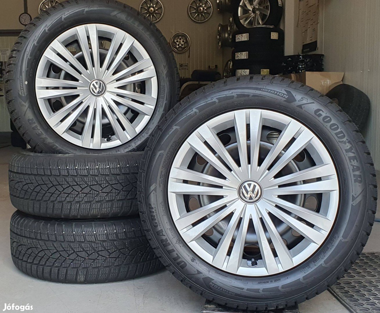 Újszerű 5x112 Volkswagen lemezfelni 205/55 R16 téli gumik /K262