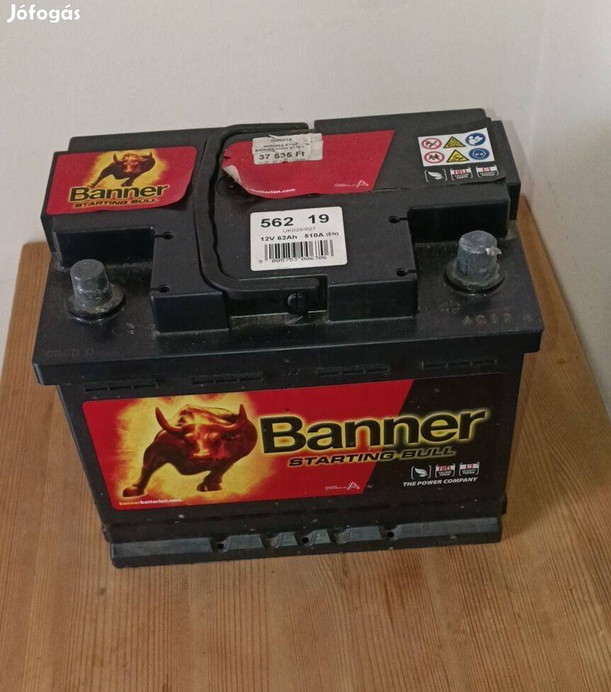 Újszerű 62Ah Banner 510A AKKU többfelé átvehető autó